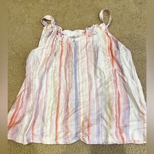 Bella Dahl girl, striped silk top, size 12